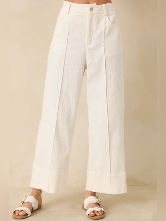 Entro Pants - Entro High-Waist Wide-Leg Pants in White
